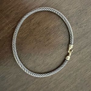 David Yurman. Buckle Bracelet in Sterling Silver with 18k Yellow Gold